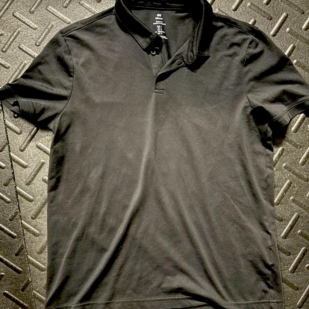 H&M Cooling Black Polo Shirt